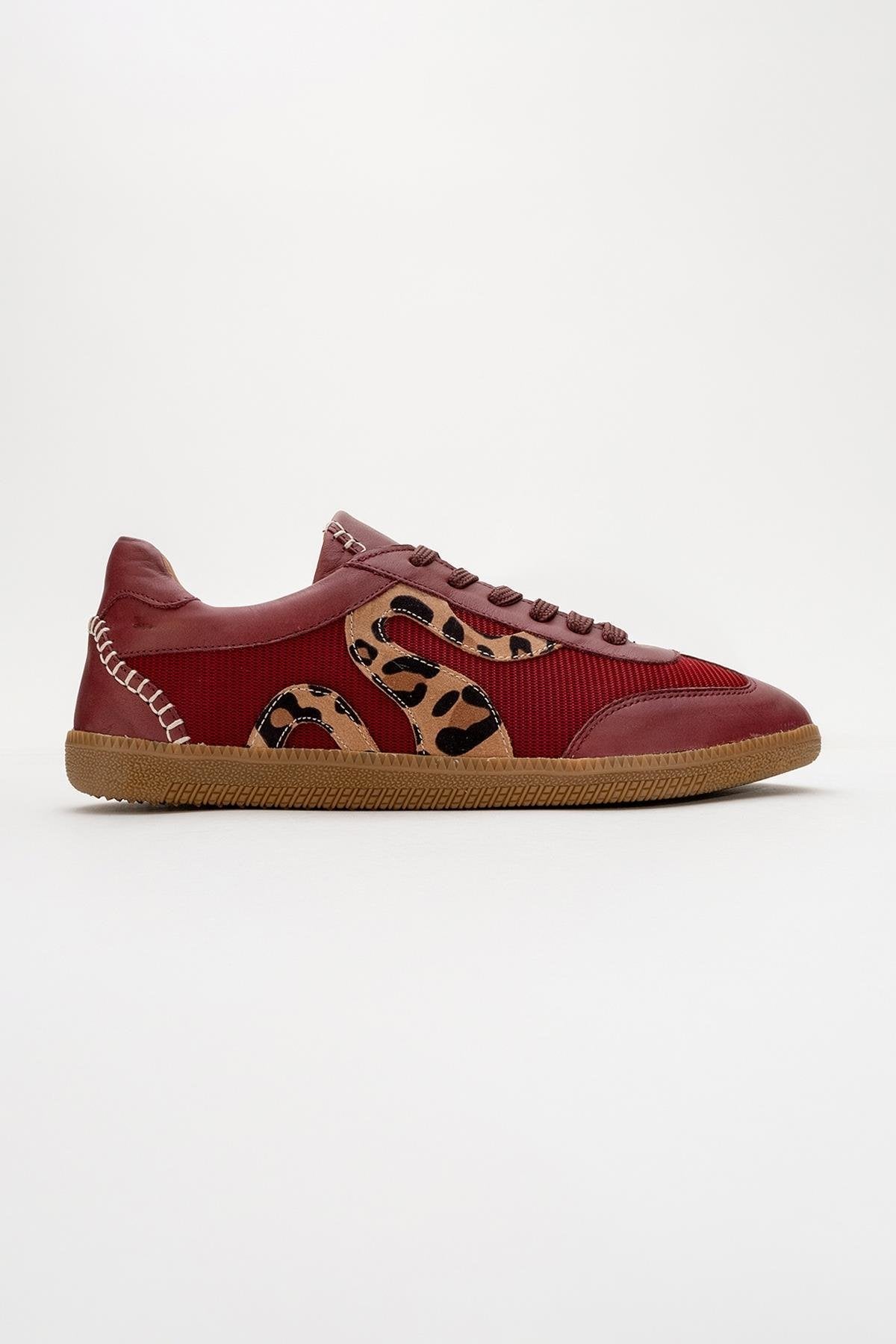 Perry - Burgundy Leather Sneakers (Women)