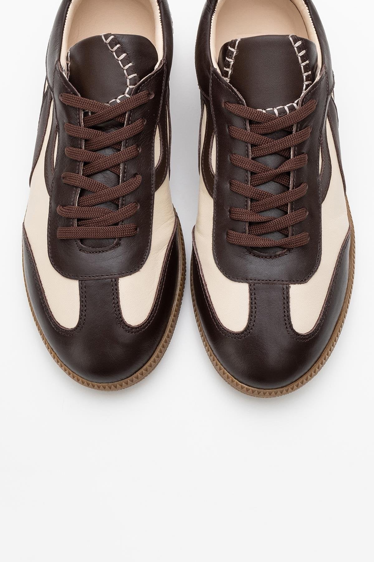 Perry - Brown Leather Sneakers (Women)