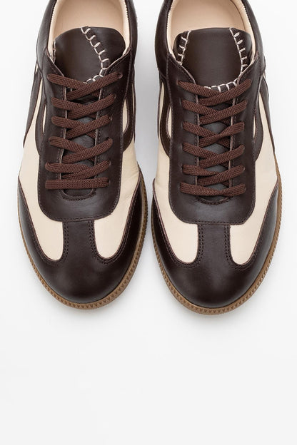 Perry - Brown Leather Sneakers (Women)