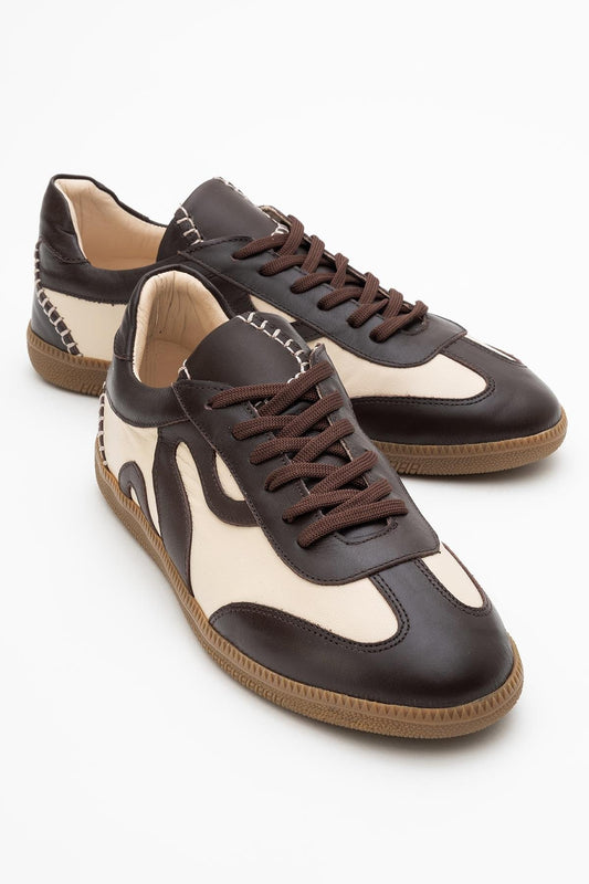 Perry - Brown Leather Sneakers (Women)