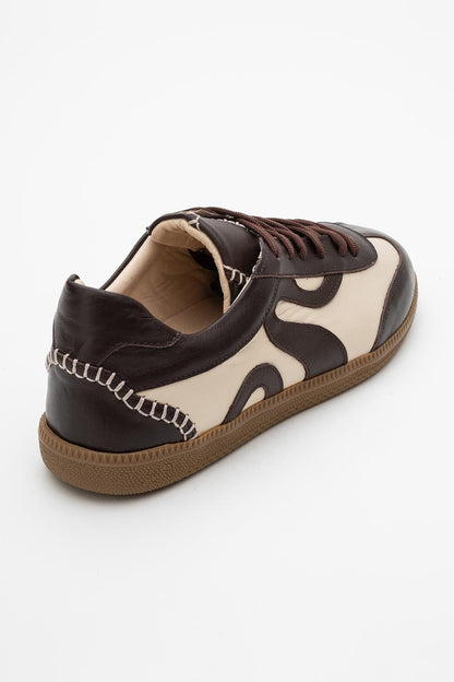 Perry - Brown Leather Sneakers (Women)