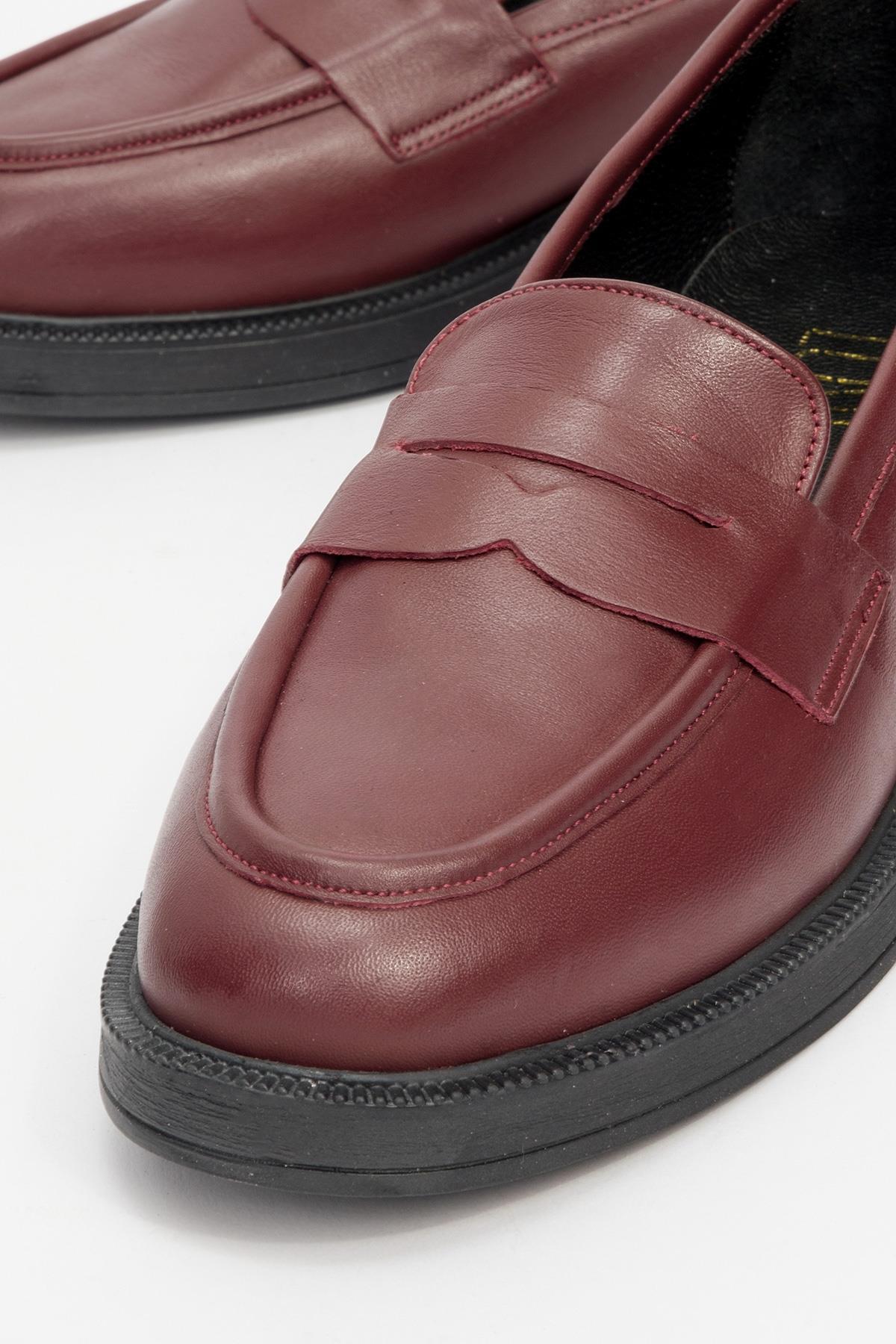 Bree - Burgundy Mate Platform Leather Loafers (Women)