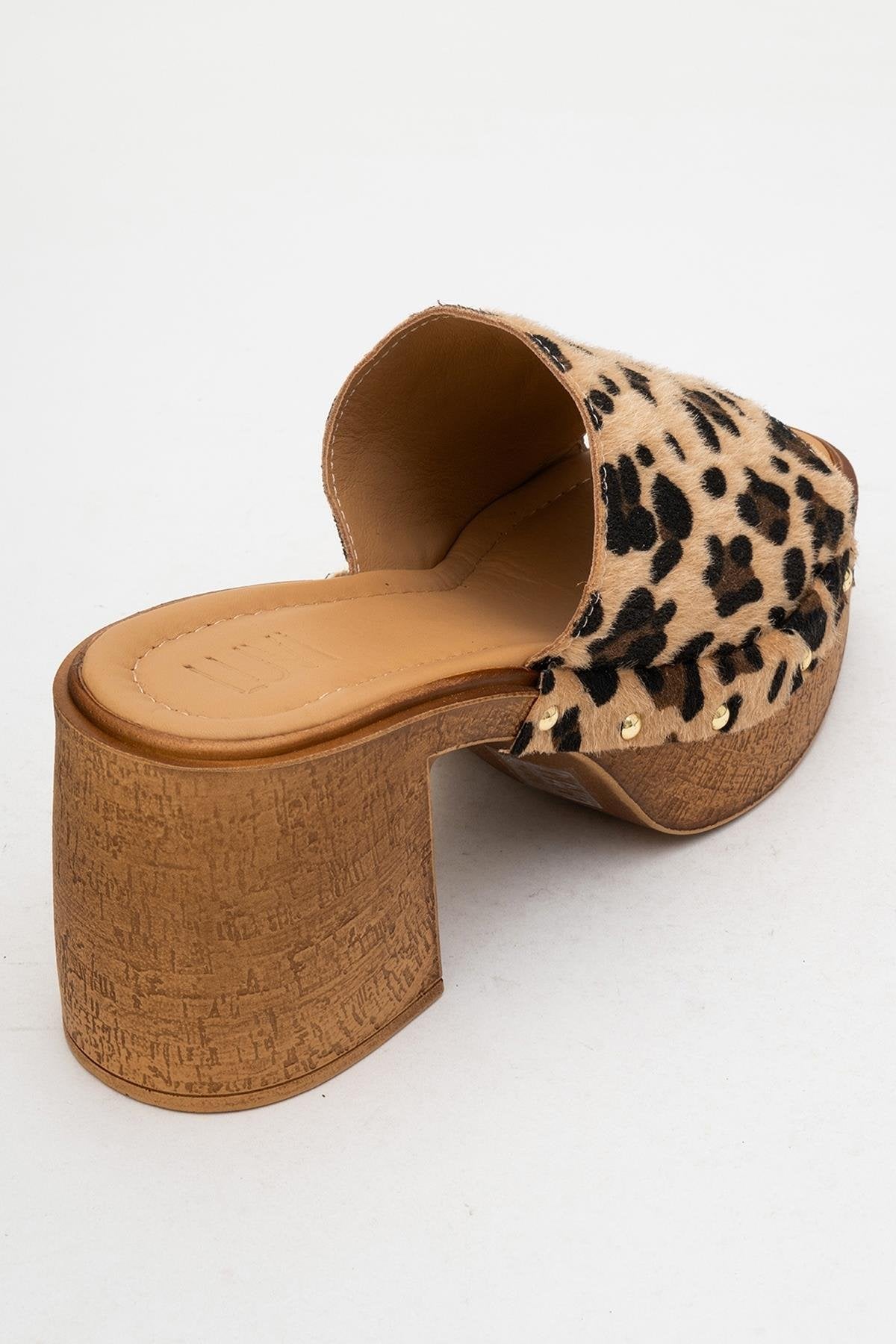 Pull - Leopard Suede Leather Heeled Mules (Women) (Copy)