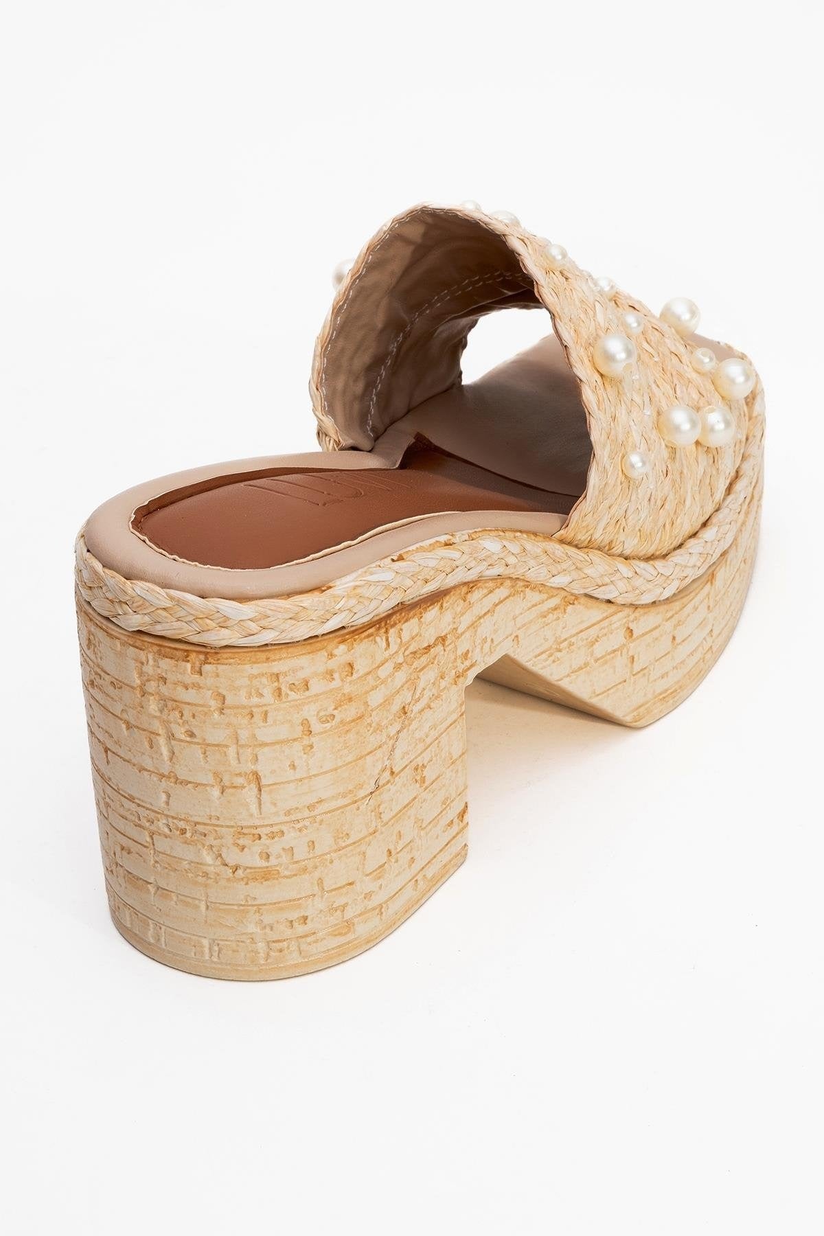 RAYNE Beige Pearl Platform Mules (Women)