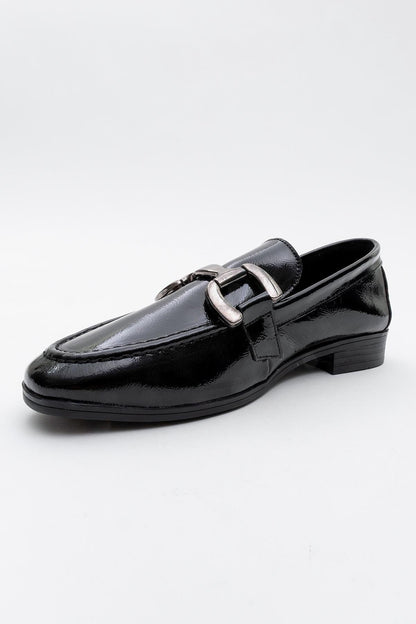 Rous - Black Patent Leather Bit Loafers (Women)