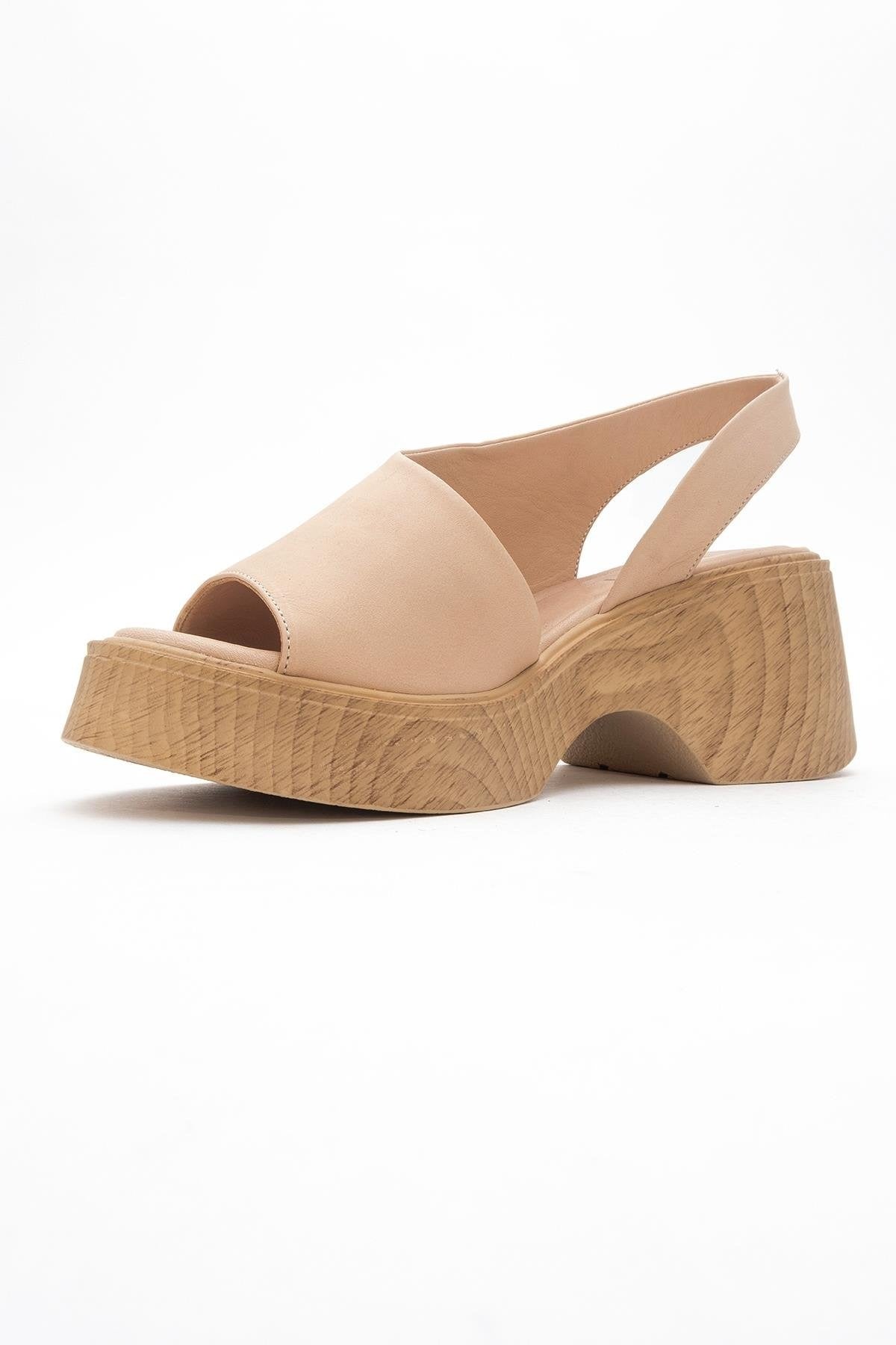 ROY Dark Beige Leather Wedge Sandal (Women)