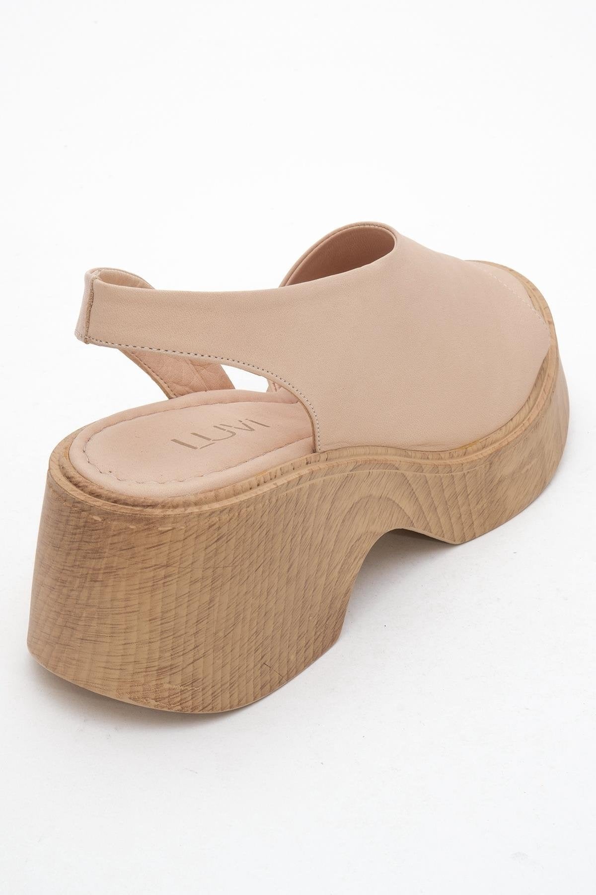 ROY Dark Beige Leather Wedge Sandal (Women)