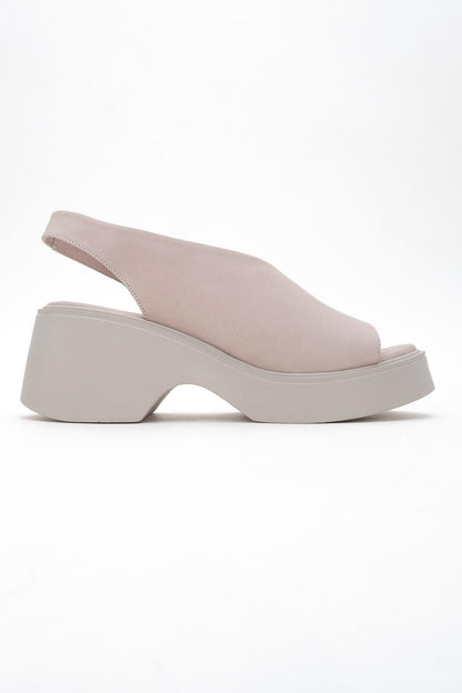 ROY Light Pink Leather Wedge Sandal (Women)