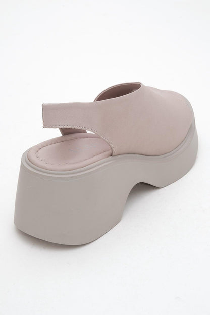 ROY Light Pink Leather Wedge Sandal (Women)