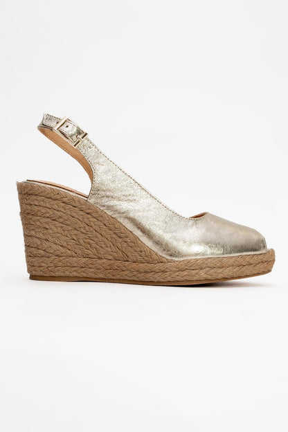 Ryan - Gold Leather Espadrilles (Women)
