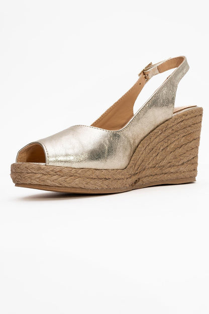 Ryan - Gold Leather Espadrilles (Women)