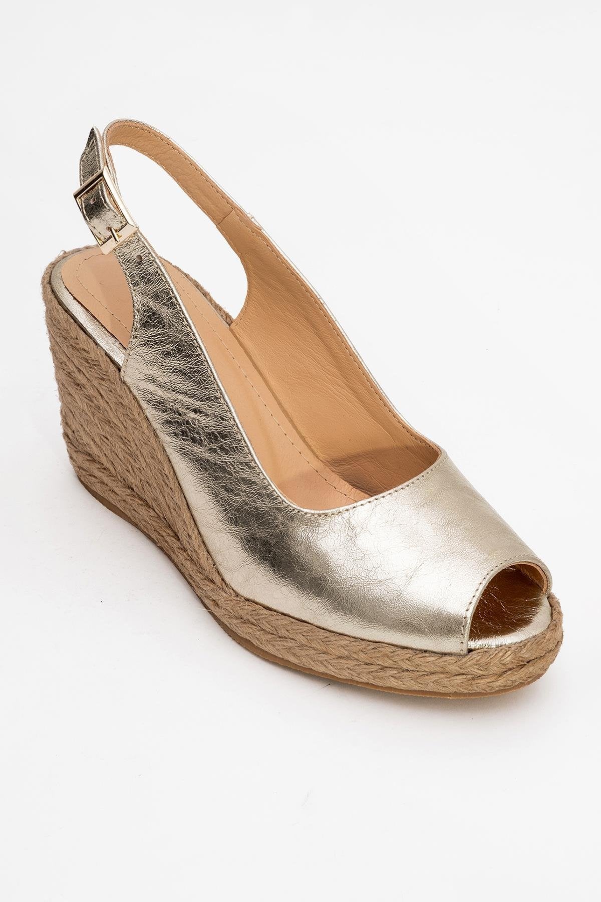 Ryan - Gold Leather Espadrilles (Women)