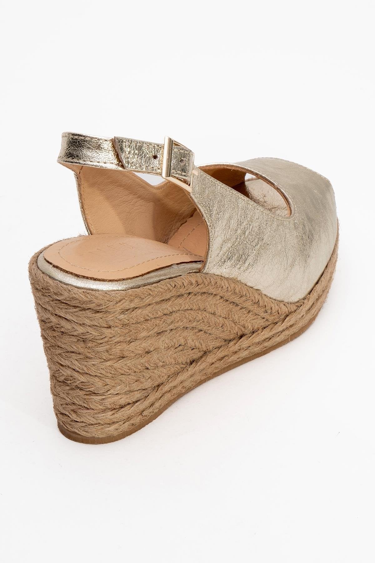 Ryan - Gold Leather Espadrilles (Women)