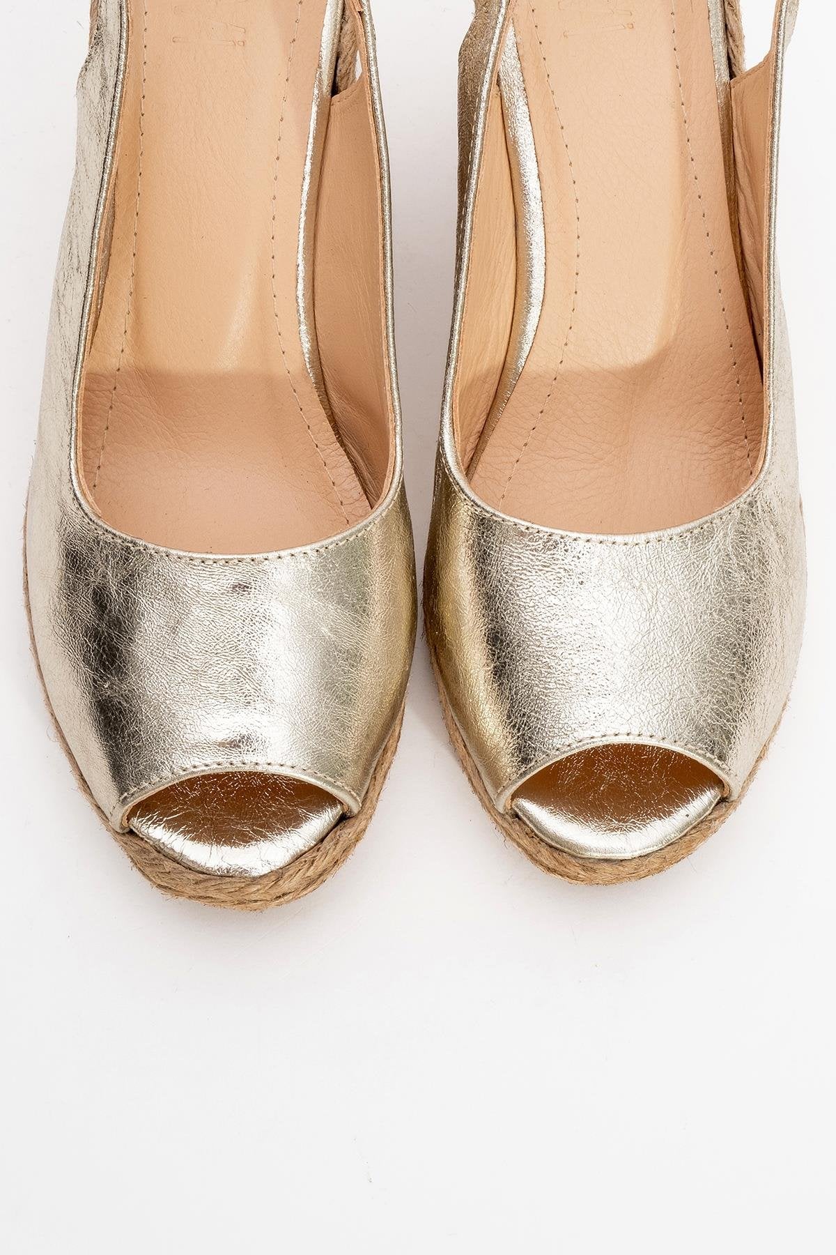 Ryan - Gold Leather Espadrilles (Women)