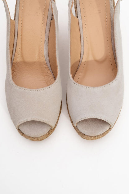 Ryan - Beige Suede Leather Espadrilles (Women)