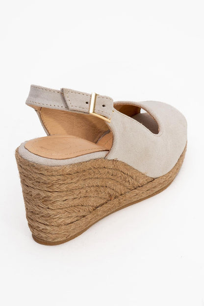 Ryan - Beige Suede Leather Espadrilles (Women)