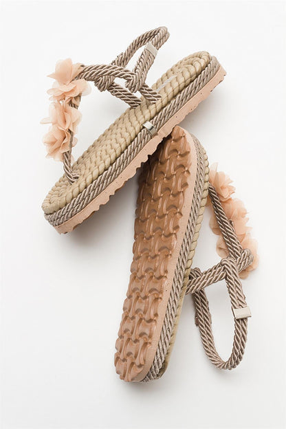 SANTRA Dark Beige Lace-Up Thong Sandals (Women)