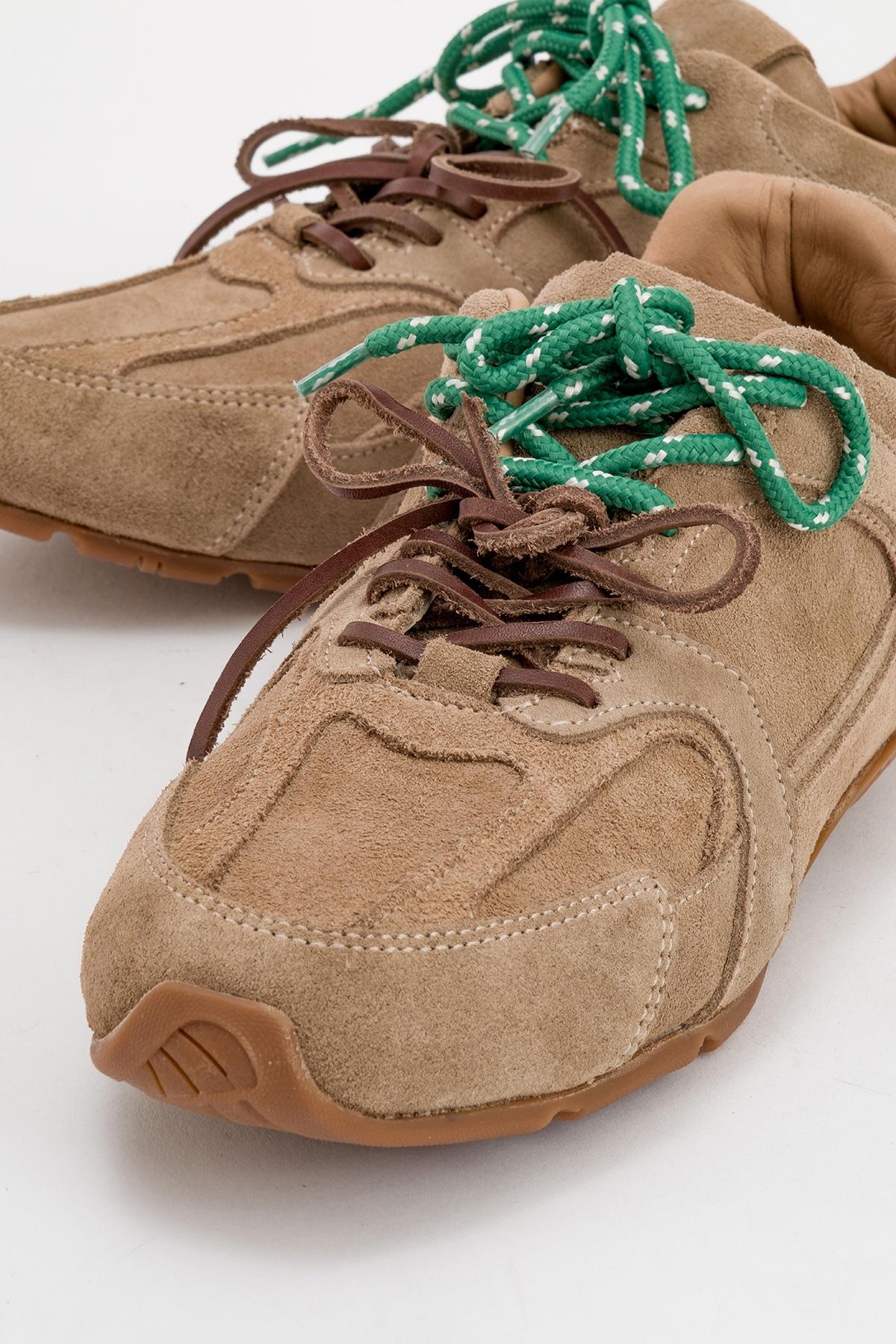 Selena - Dark Beige Suede Leather Sneakers (Women)