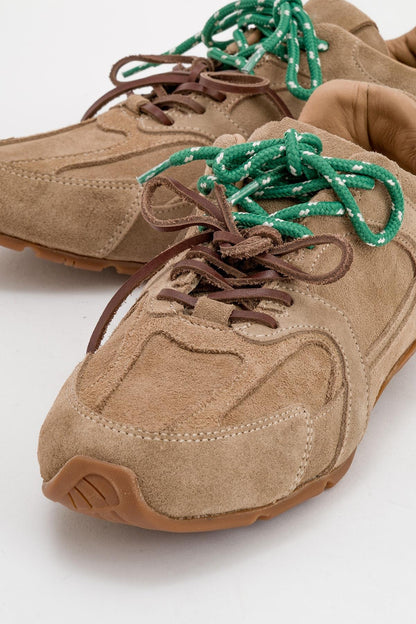 Selena - Dark Beige Suede Leather Sneakers (Women)