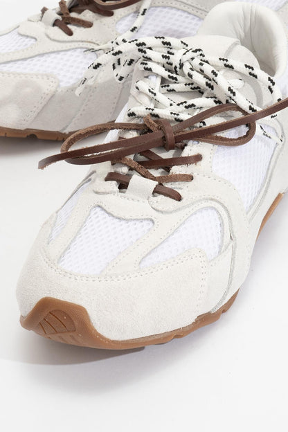 Selena - White Suede Leather Sneakers (Women)