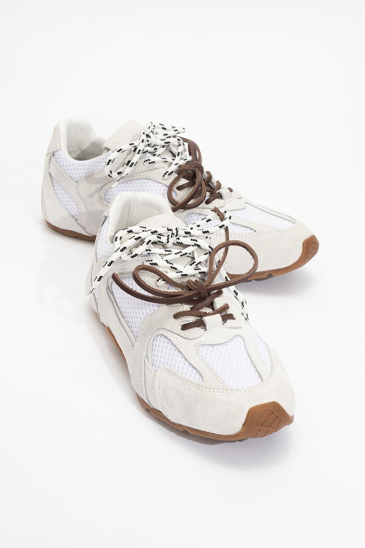 Selena - White Suede Leather Sneakers (Women)