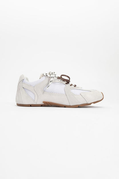 Selena - White Suede Leather Sneakers (Women)