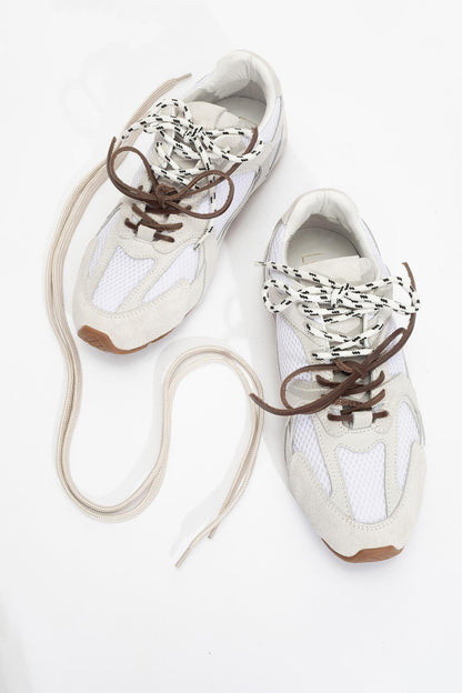 Selena - White Suede Leather Sneakers (Women)