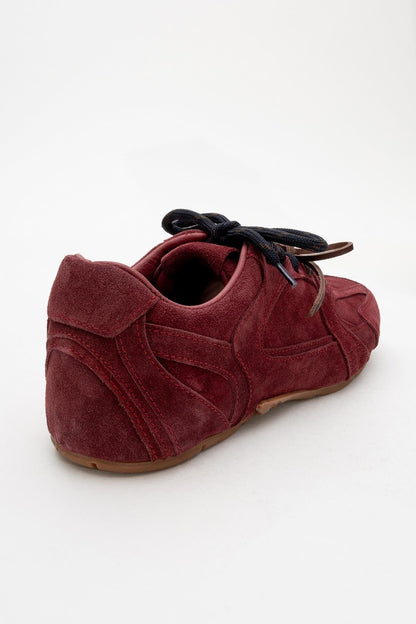 Selena - Burdungy Suede Leather Sneakers (Women)