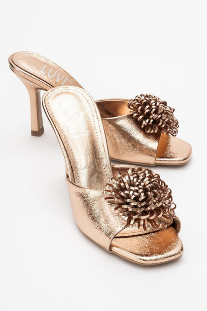 Shana Rose Floral Stiletto Heel Mule (Woman)