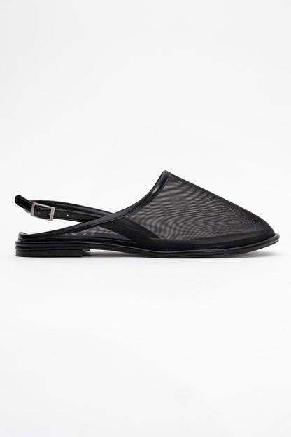 Shen Black Mesh Sandal (Women)