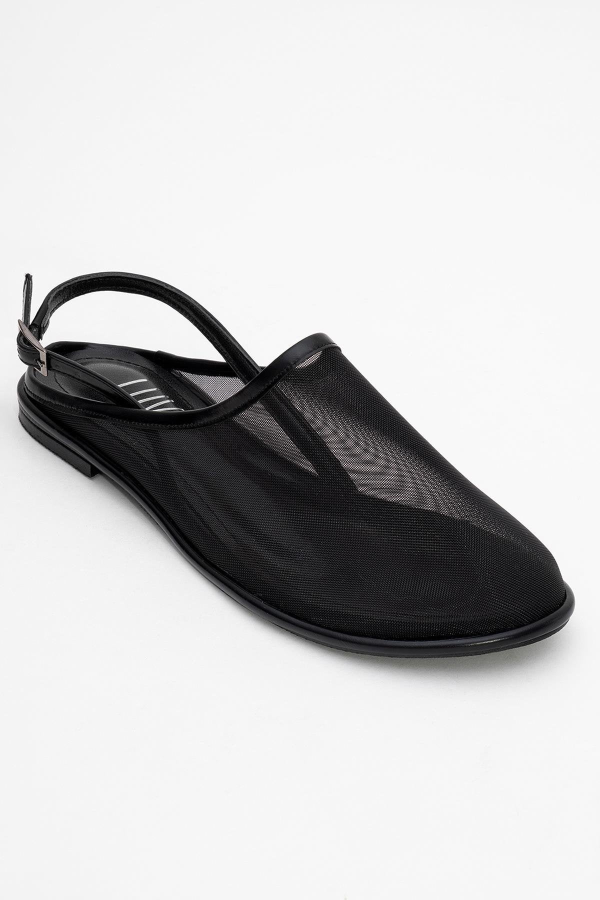 Shen Black Mesh Sandal (Women)