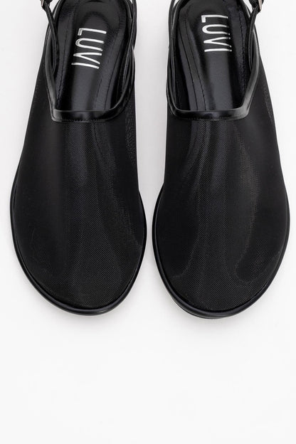 Shen Black Mesh Sandal (Women)
