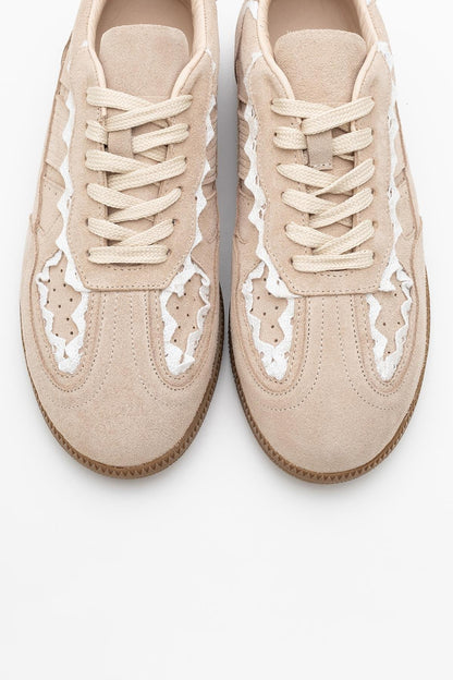Shiva - Beige Suede Leather Sneakers (Women)