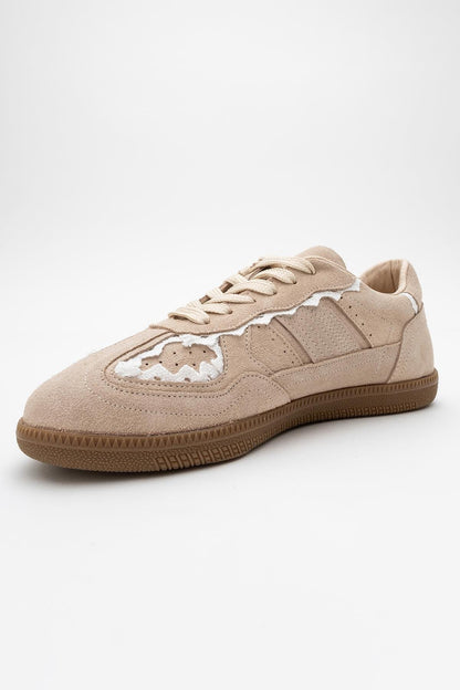Shiva - Beige Suede Leather Sneakers (Women)