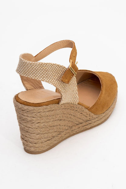 Sinta - Light Brown Suede Leather Platform Espadrille (Women)