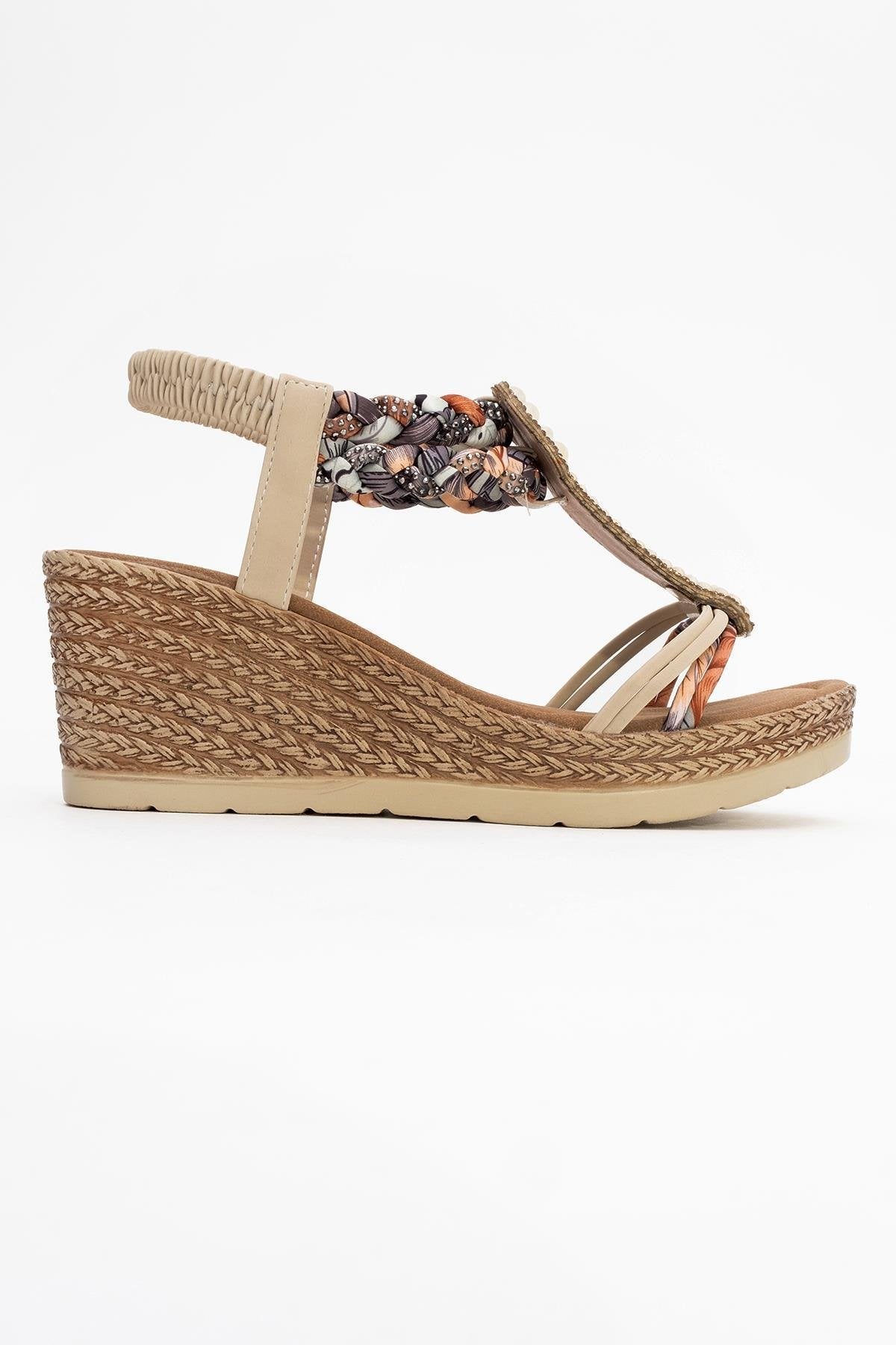 Sogno - Beige Rhinestone Espadrille Sandal (Women)