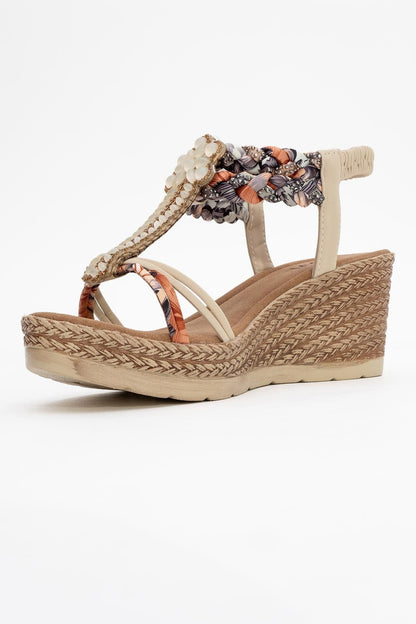 Sogno - Beige Rhinestone Espadrille Sandal (Women)