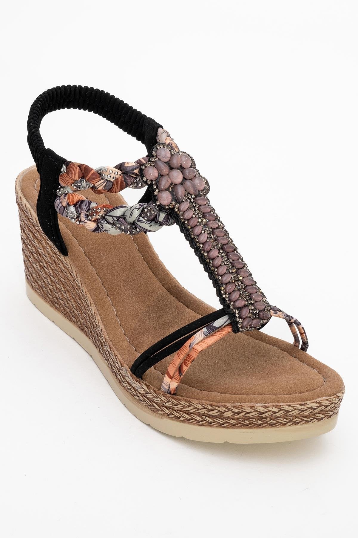 Sogno - Black Rhinestone Espadrille Sandal (Women)