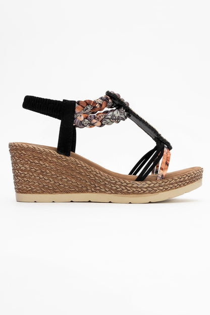 Sogno - Black Rhinestone Espadrille Sandal (Women)