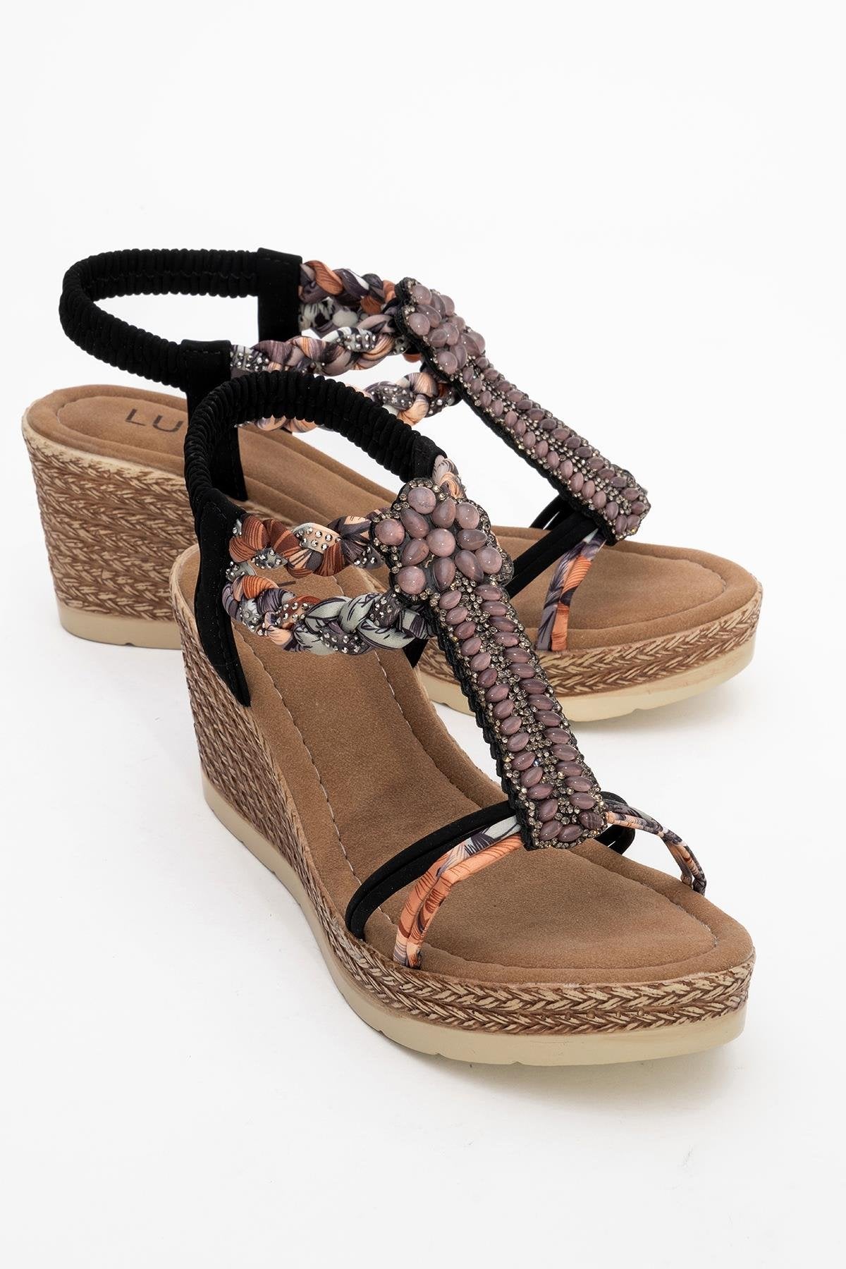 Sogno - Black Rhinestone Espadrille Sandal (Women)