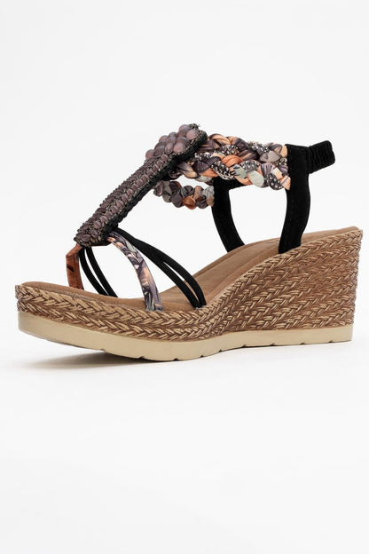 Sogno - Black Rhinestone Espadrille Sandal (Women)