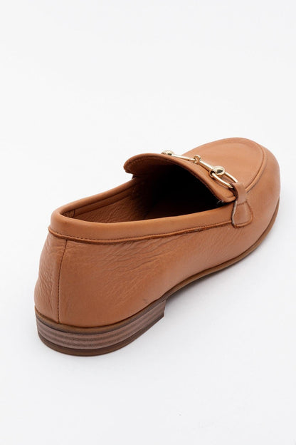 Rory - Orange Leather Bit Loafers