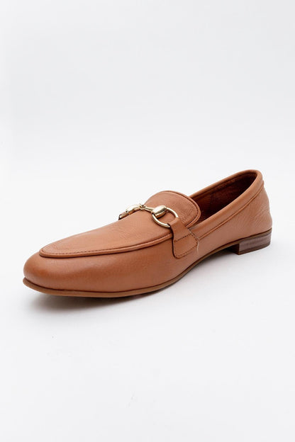 Rory - Orange Leather Bit Loafers