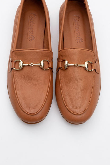 Rory - Orange Leather Bit Loafers