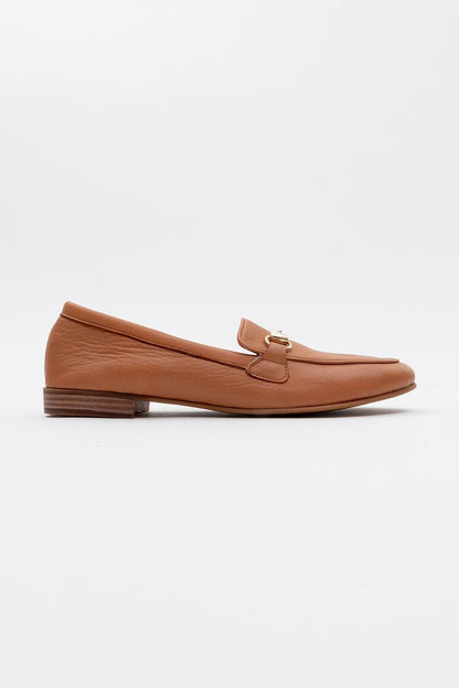 Rory - Orange Leather Bit Loafers