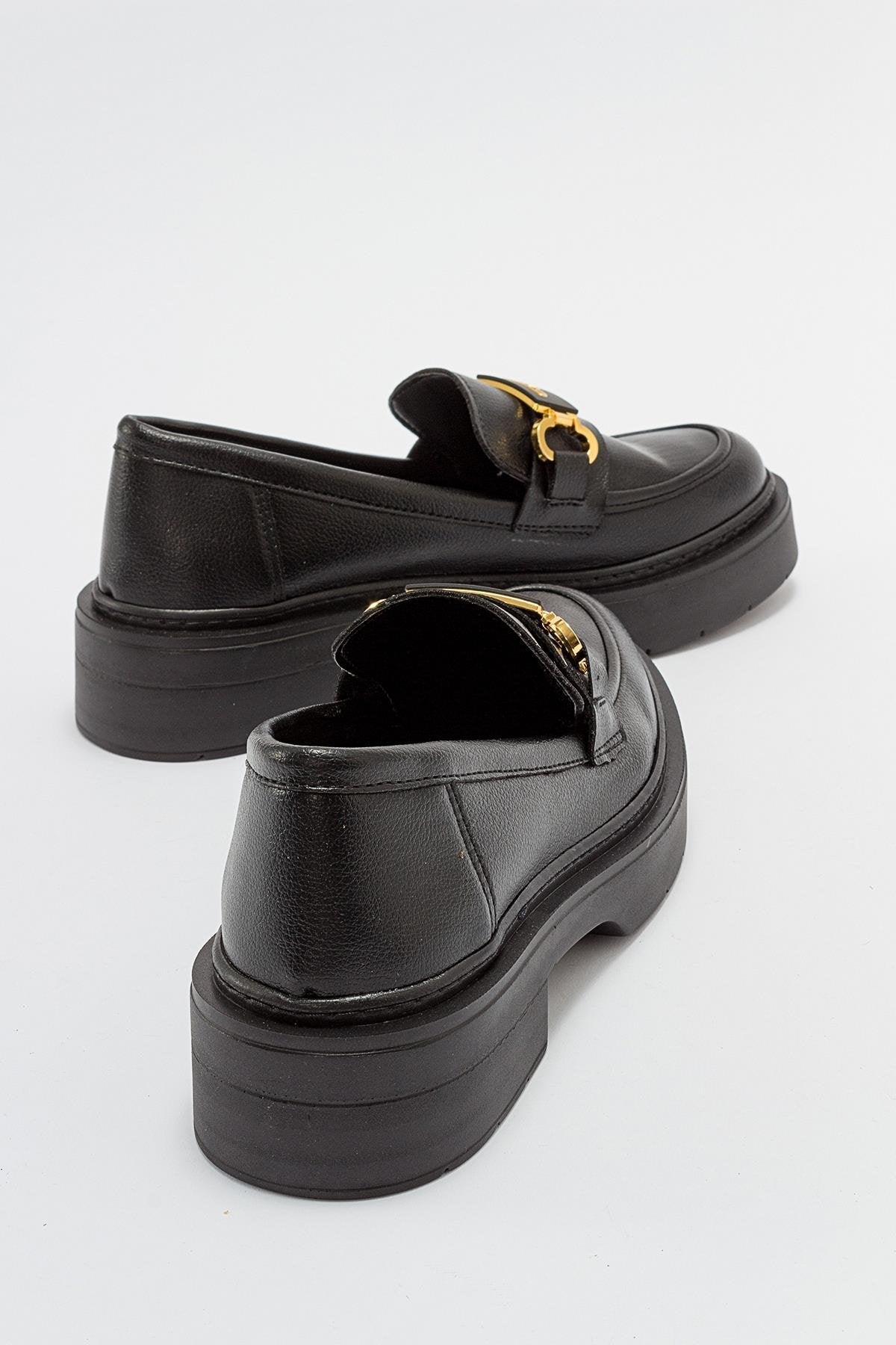 Simone - Black Bit Platform Loafers