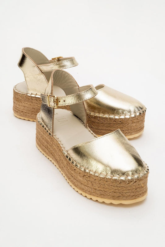 Viba - Gold Leather Espadrilles (Women)