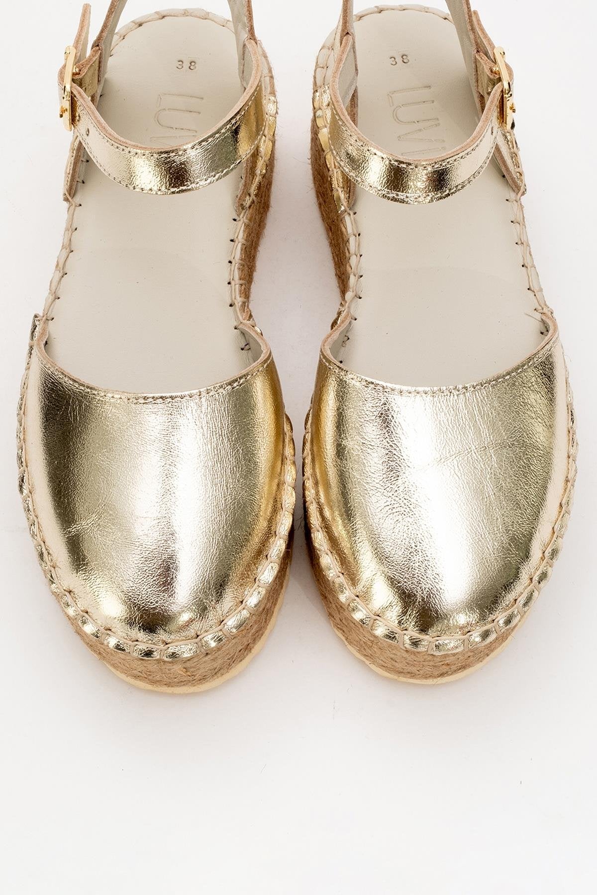 Viba - Gold Leather Espadrilles (Women)