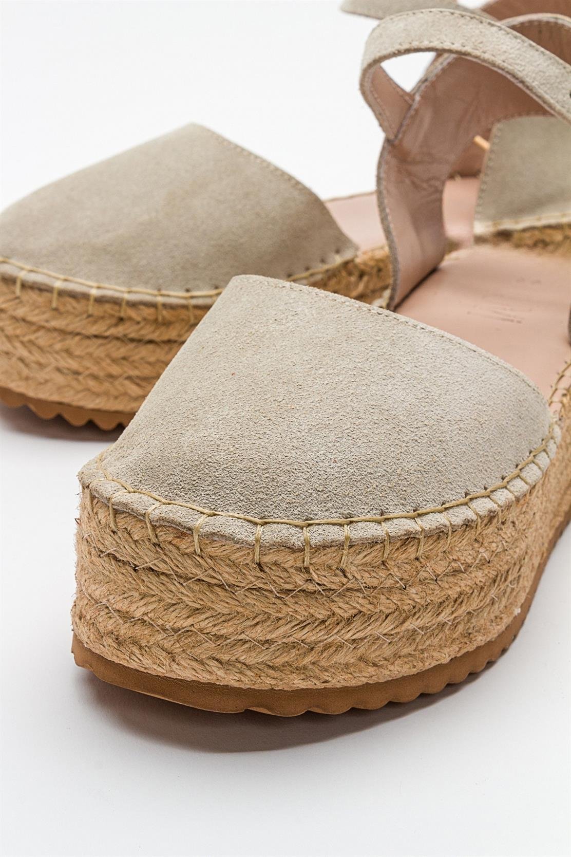 Viba - Beige Suede Leather Espadrilles (Women)