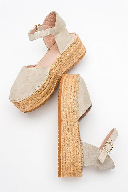 Viba - Beige Suede Leather Espadrilles (Women)